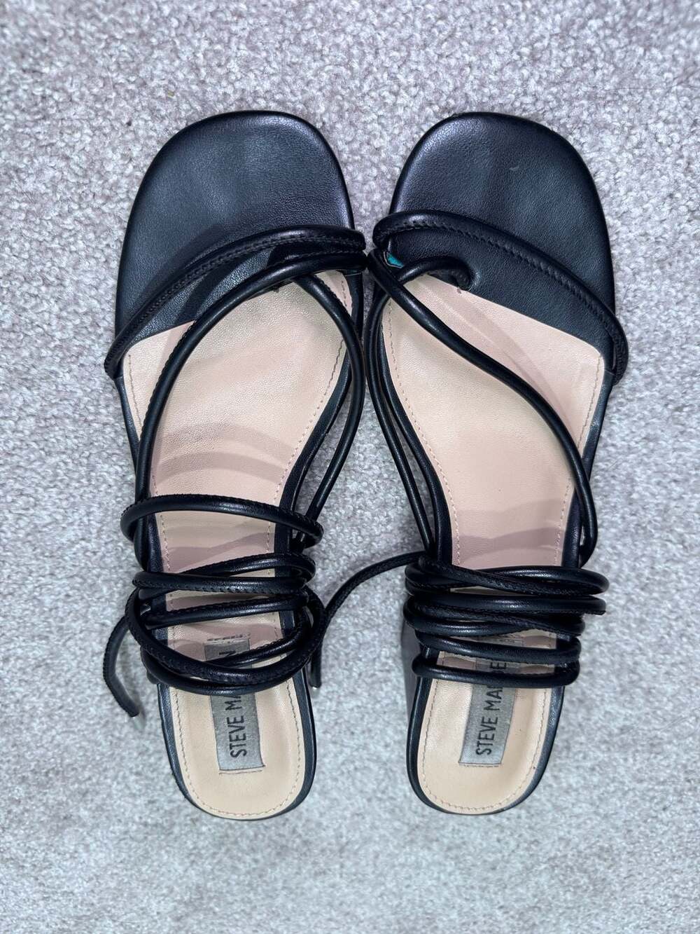 Steve Madden Heeled Sandals Black Strappy Tie Up